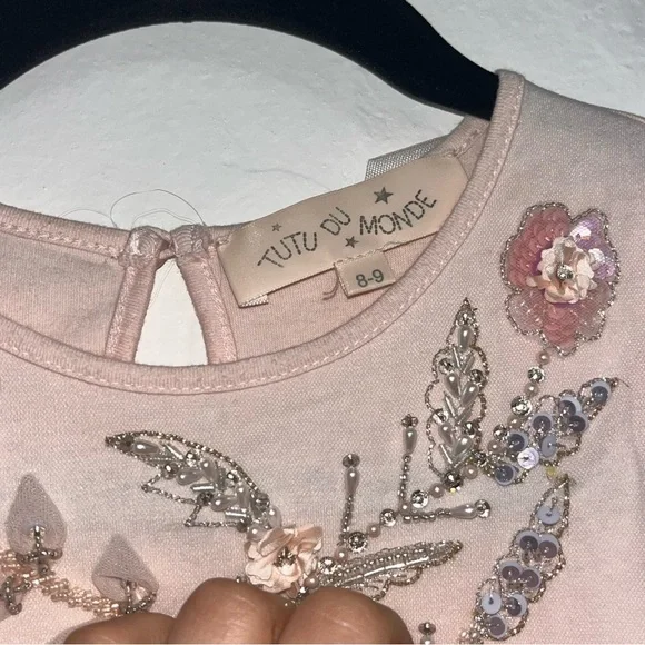 EUC Tutu Du Monde Blush Dress with Beaded & Sequin Details - Picture 6 of 9